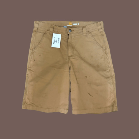 Carhartt Duck Shorts | Brown Canvas | Size 33 | Vintage - Picture 1 of 4